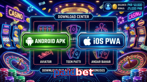 Main screen of Paidbet download page for PK players