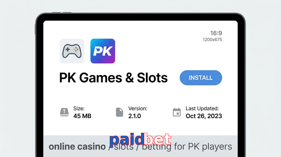 Game list for Paidbet gameapk section
