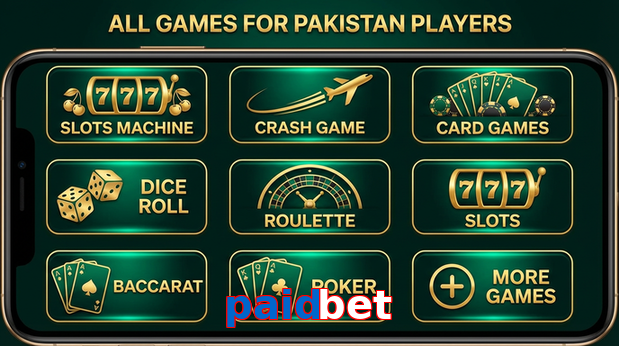 Main screen of Paidbet games page for PK players